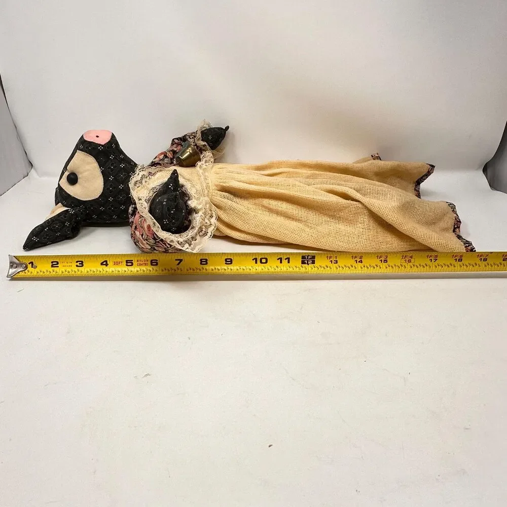 Vintage Handmade Primitive Fabric Cow Doll Country Folk Art Farmhouse Decor 18